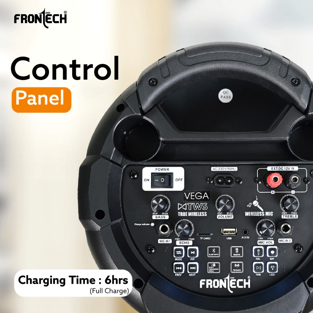 Frontech Vega TWS Wireless 70W Bluetooth 5.0 Trolley Speaker (SW-0208) Frontech Vega TWS Wireless 70W Bluetooth 5.0 Trolley Speaker (SW-0208)